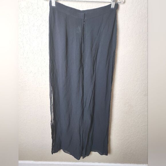 Tadashi Palazzo High Rise Layered Chiffon Wide Leg Pants Black Size 12 - Picture 2 of 7